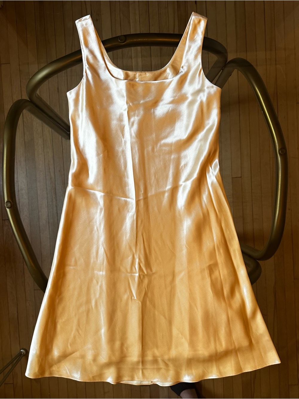 Vintage Yellow Satin A-Line Mini Slip Dress - 80’s-90’s / Made in Canada / 6